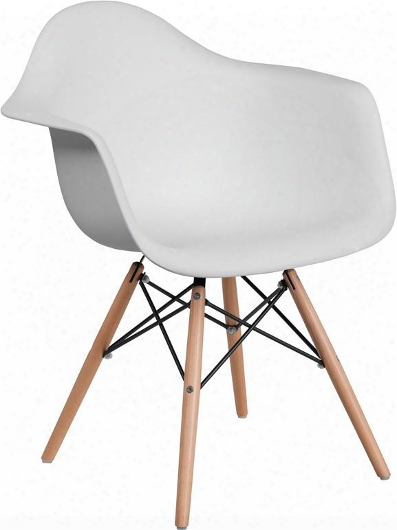 Fh-132-dpp-wh-gg Alonza Series White Plastic Chair With Wood