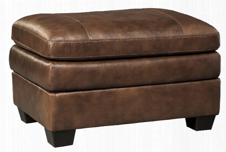 Gleason Collection 1570314 33" Ottoman With Jumbo Stitching Leather Match Upholstery And Two-tone Look In