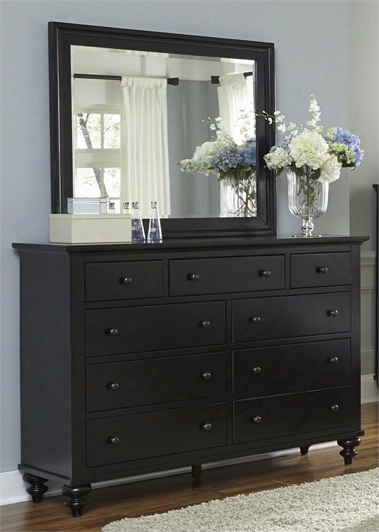 Hamilton Iii Collection 441-br-dm 2-piece Beroom Set With Dresser And Mirror In Black