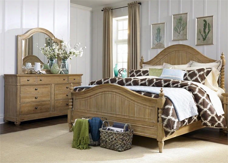 Harbor View Collection 531-br-kpsd M3-piece Bedroom Set With King Poster Bed Dresser And Mirror In