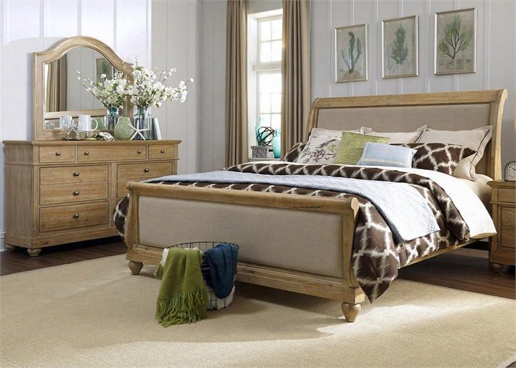 Harbor View Collection 531-br-ksldm 3-piece Bedroom Set With King Sleigh Bed Dresser And Mirror In