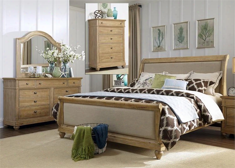 Harbor View Collection 531-br-ksldmc 4-piece Bedroom Set With King Sleigh Bed Dresser Mirror And Chest In