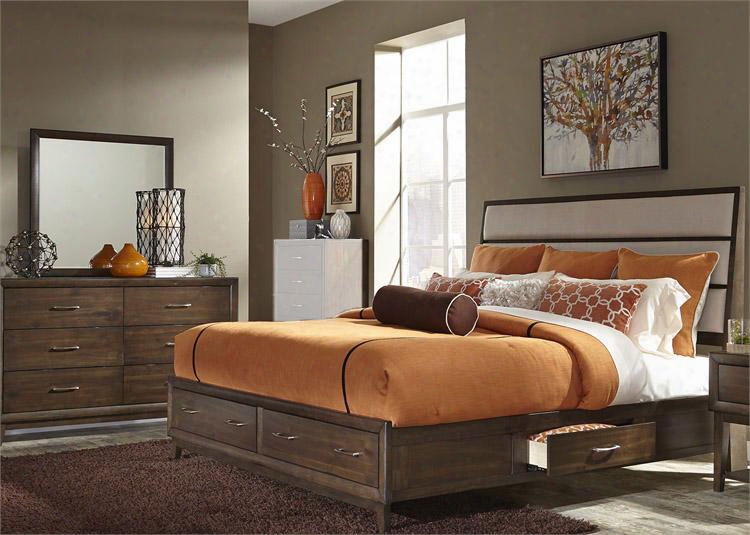 Hudson Square Collection 365-br-k2sdm 3-piece Bedroom Set With King Two Sided Storage Bed Dresser And Mirror In