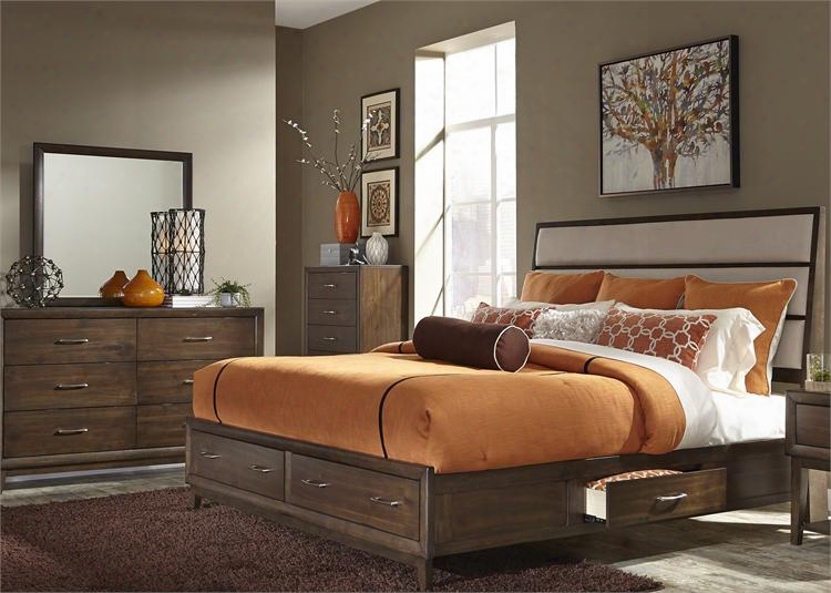 Hudson Square Collection 365-br-k2sdmc 4-piece Bedroom Set With King Two Sided Storage Bed Dresser Mirror And Chest In