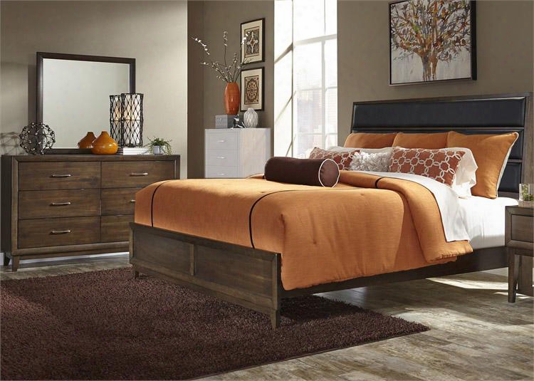 Hudson Square Collection 365-br-kubdm 3-piece Bedroom Set With King Upholstered Bed Dresser And Mirror In Espresso