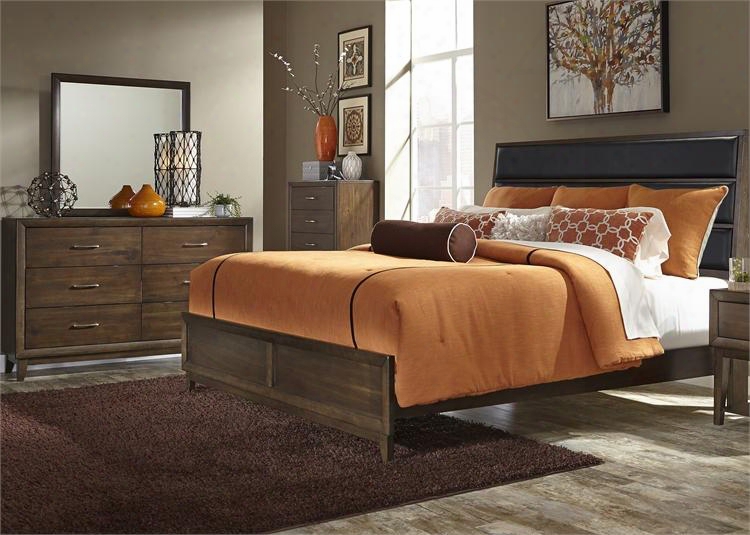 Hudson Square Collection 365-br-kubdmc 4-piece Bedroom Set With King Upholstered Bed Dresser Mirror And Chest In Espresso