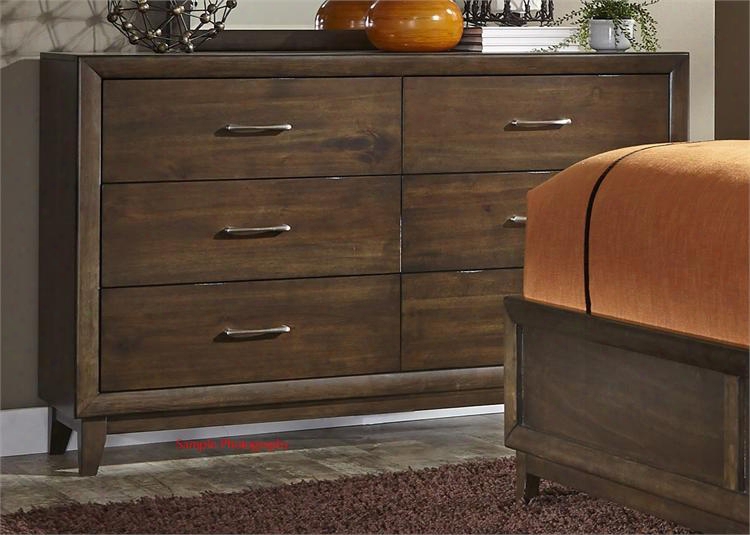 Hudson Square Collection 365-br31 59" Dresser With 6 Drawers Full Extension Metal Side Drawer Glides And Satin Nickel Bar Pull Hardware In Espresso