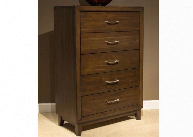 Hudson Square Collection 365-br41 35" Breast With 5 Drawers Full Extension Metal Side Drawer Glides And Satin Nickel Bar Pull Hardware In Espresso