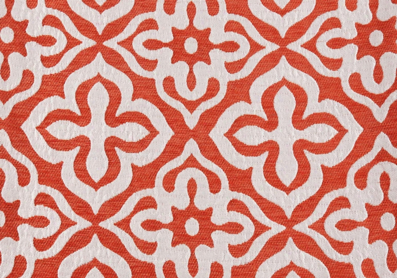 I 9221 Pillow - 18"x 18" / Orange Motif Design /