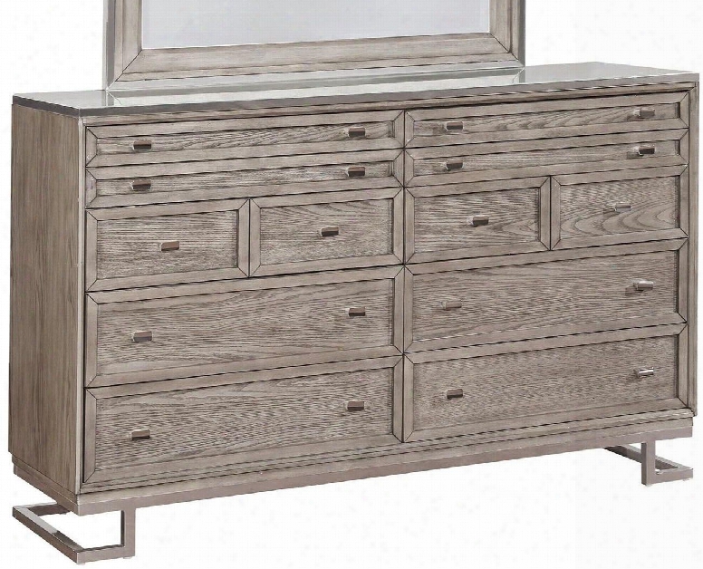 Johnathan Collection 205193 62" Dresser With 8 Drawers Polished Chrome Hardware White Tempered Glass Top Ash Veneer And Solid Poplar Wood Constructionn In