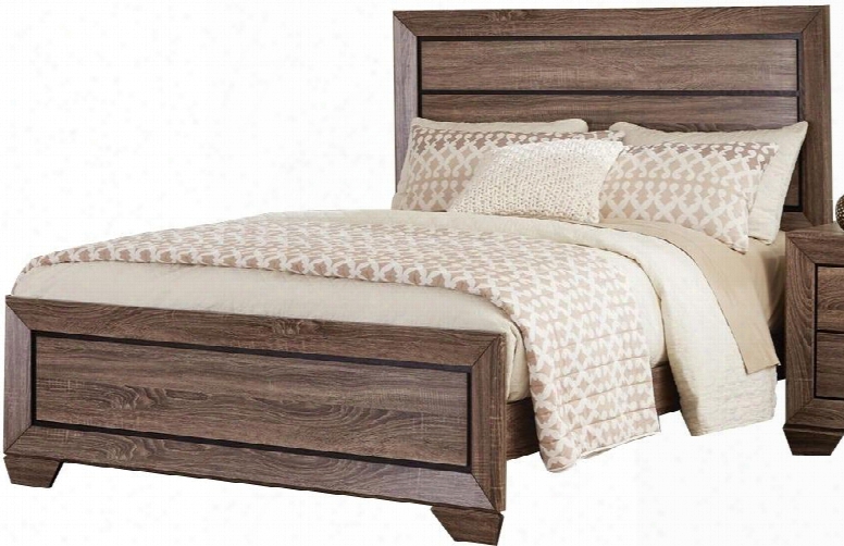 Kauffman Collection 204191kw Californi King Size Panel Bed With Picture Frame Cae Fronts Tapered Legs Natural Oak Wood Grain Raised On Engineered Wood In