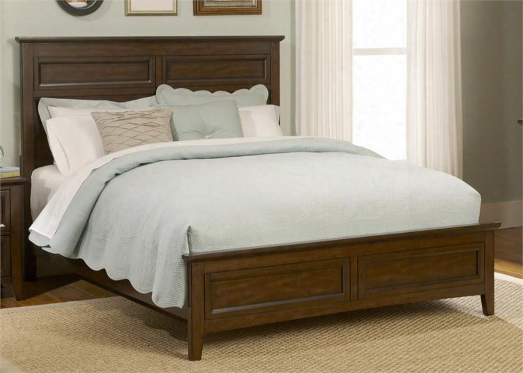 Laurel Creek Collection 461-br-kpb  King Panel Bed With Framed Overlay Panels Tapered Feet And Bolt-on Rail System In Cinnamon
