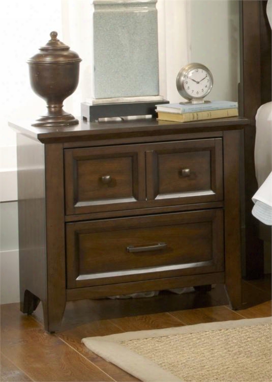 Laurel Creek Collection 461-br61 27" Night Stand With 2 Drawers Antique Brass Hardware And Tapered Feet In Cinnamon