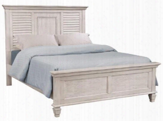 Liza Collection 205331kw California King Size Bed With Tall Headboard Turned Legs Intricate White Oak Veneer Material Solid Hardwood And New Zealand Pine