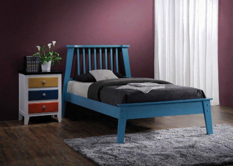 Marlton Collection 25400qn 2 Pc Bedroom Set With Queen Size Bed + Nightstand In Blue