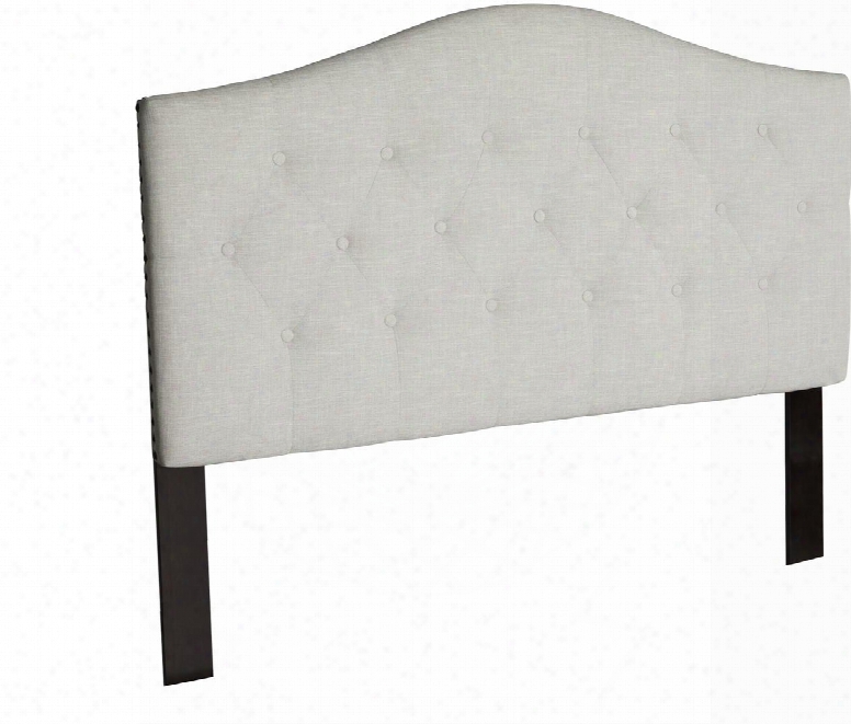 Naples Collection Au121051 King Size Headboard With Nail Head Trim Button Tufted Thick Flame Retardant Padding And Linen Upholstery In Pebble Beach