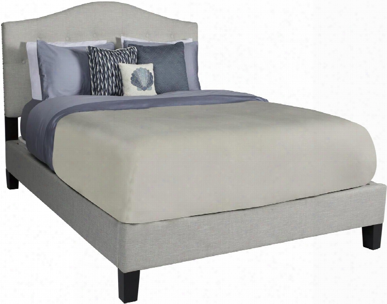 Naples Collection Au123051 King Size Panel Bed With Solid Wood Construction Espresso Legs Slat System Included And Linen Fabric Upholstery In Pebble Beach