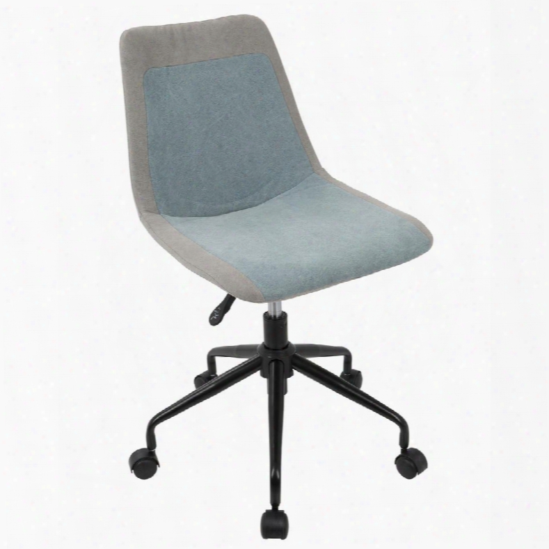 Oc-orzo Bk+bu Orzo Height Adjustable Task Chair In Grey And Blue