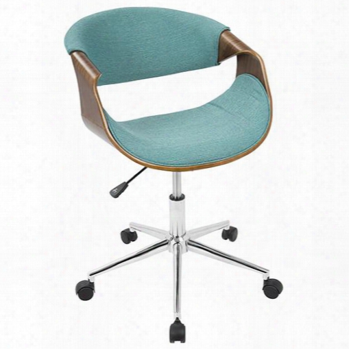 Ofc-curvo Wl+tl Curvo Mid-century Modern Office Chair In Walnut And