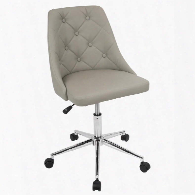 Ofc-marche Lgy Marche Contemporay Adjustableo Ffice Chair In Light Grey Pu