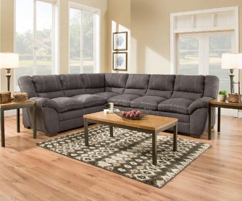 Palermo Collection 951103lb03rc Sectional With Double Needle Stitching Pillow Top Seating Split Back Cushions Hardwood Lumber Rame And Soft Suede Fabric