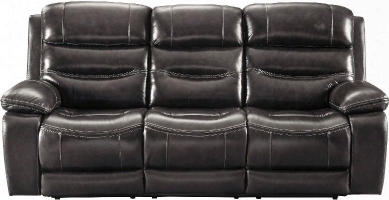 Pillement Collection 700415 89" Power Reclining Sofa With Adjustable Headrest Pillow Top Armrest Waterfall Channel Cushioning And Leather Match Upholstery