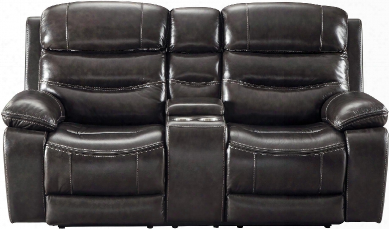 Pillement Collection 7700418 78" Power Reclining Loveseat With Adjustable Headrest Storage Console 2 Cup Holders Pillow Top Armrest Waterfall Channel