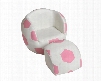 6760 Children'S Pink And White Soccer Chair W Pull Out