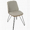 CH-AVRY WL+GY2 Avery Mid-Century Modern Accent/Dining Chair in Walnut and Grey - Set of