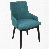 DC-SNTGO WL+TL2 Santiago Mid-Century Modern Dining / Accent Chair Teal Fabric Upholstery - Set of