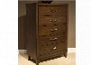 Hudson Square Collection 365-BR41 35" Chest with 5 Drawers Full Extension Metal Side Drawer Glides and Satin Nickel Bar Pull Hardware in Espresso