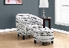 I 8057 Accent Chair - 2Pcs Set / Grey-Black Brush Design