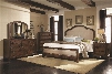 Laughton Collection 203261KESET 5 PC Bedroom Set with King Size Bed + Dresser + Mirror + Chest + Nightstand in Rustic Brown