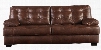 Mindaro Collection 1550238 91" Sofa with Leather Upholstery on the Seating Area Plush Padded Arms Stitching Details and Tufted Cushions in Canyon