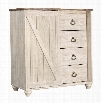 Willowton Collection B267-48 39" Dressing Chest with Replicated Work Through Paint Bun Feet and Ring-Pull Hardware in Whitewash