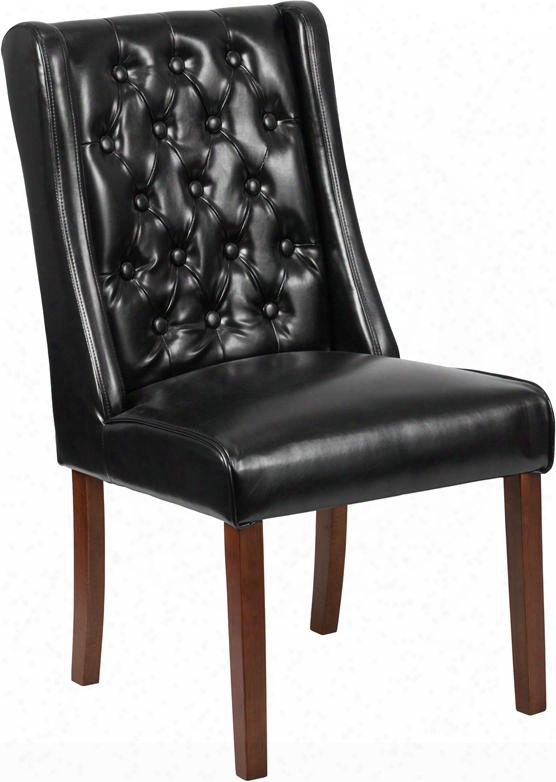 Qy-a91-bk-gg Hercules Preston Series Black Leather Tufted Parsons