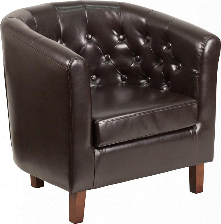 Qy-b16-hy-9030-4-bn-gg Hercules Cranford Series Brown Leather Tufted Barrel