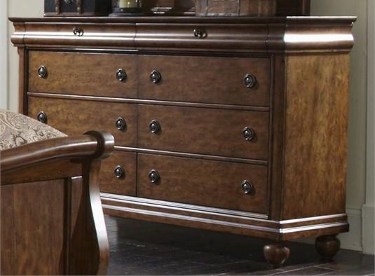 Rustic Traditions Collection 589-br31 644" Deesser With 8 Drawers Chamfered Pilasters And French & English Dovetail Construction In Rustic Cherry
