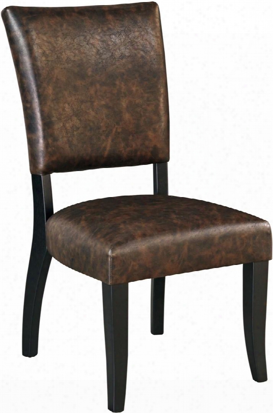 Sommerford Collection D775-02 19" Dining Room Side Chair  With Pvc Upholstery Tapered Legs And Cushioned Seat In