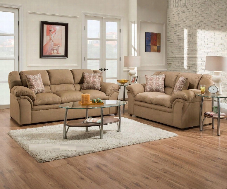 Venture Collection 17200203 2 Pc Living Room Collection With Sofa + Loveseat In Latte