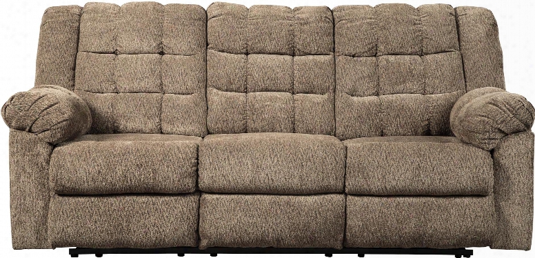 Workhorse Collection 5840188 87" Reclining Sofa With Wood Frame Construction Tufted Back Cushioning Pillow Top Armrests Andd Fabric Upholstery In