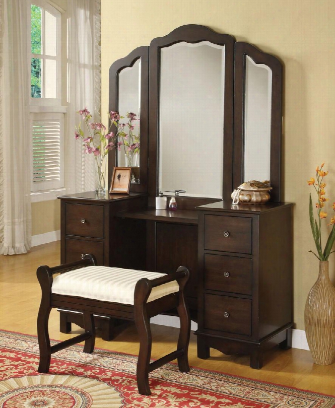 0655206553 Annapolis Vanity And Vanity Trifold Mirror In