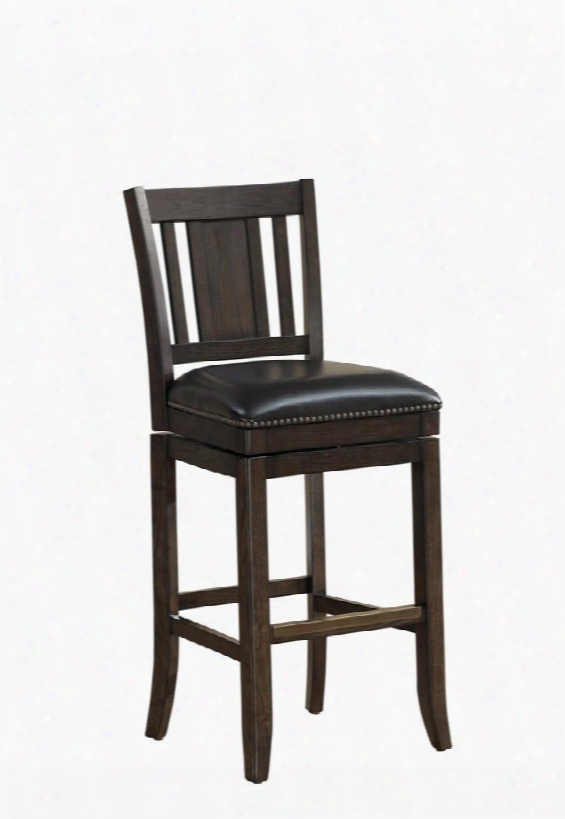 111148  30" San Marino Series Bar Height Stool With Riverbank Wooden Frame And Bonded Leather Cushion In