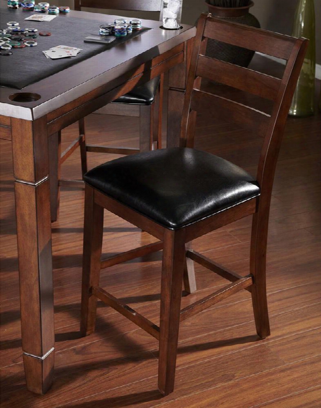 1244743 24" Dining Room Chair With Suede Finished Frame And Bonded Leather Upholstery In