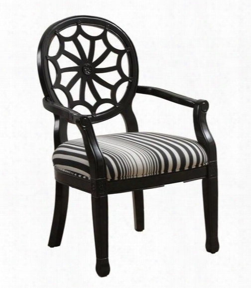 14s8027 38" Accent Ch Air With Spider Web Back Fabric Upholstery And Wood Frame In