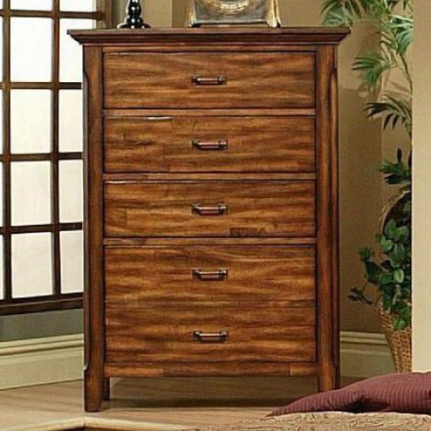 210625 Marissa County 5 Drawer Chest With Solid Cherry Tops And Drawer Fronts English Dovetail Drawer Boxes And A Deep Bottom Drawer In A Cumin Spice