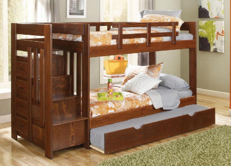 361542-tr Twin Over Twin Reversible Stair Bunk Bed With Trundle