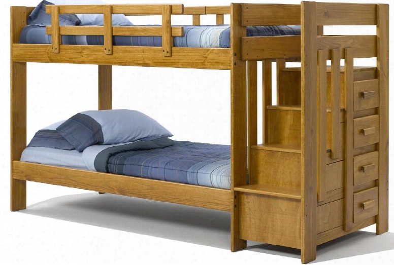 361543 Twin Over Twin Bunk With Reversible Stairway Chest In