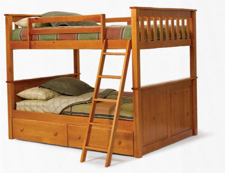 3642540-s Full Over Full Mission Panel Bunk Bed With Underbed Storage