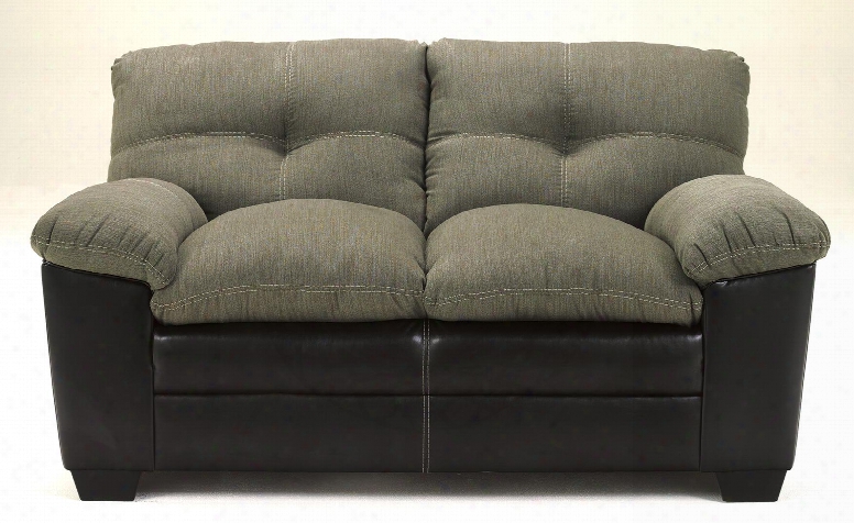4320135 Hodgson Two-tone Loveseat With Pillow Top Arms Faux Leather Outer Covers And Tufted Back Cushions In